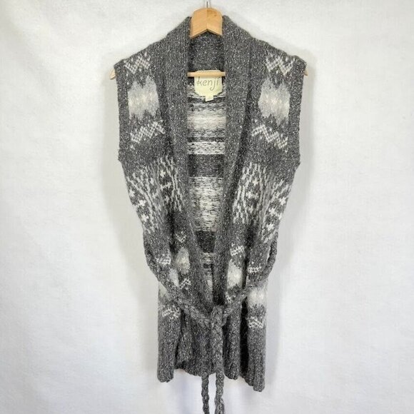 Kenji Alpaca Blend Sweater Vest Lagenlook Winter Boho Grandma Cottage Core M - Picture 1 of 8